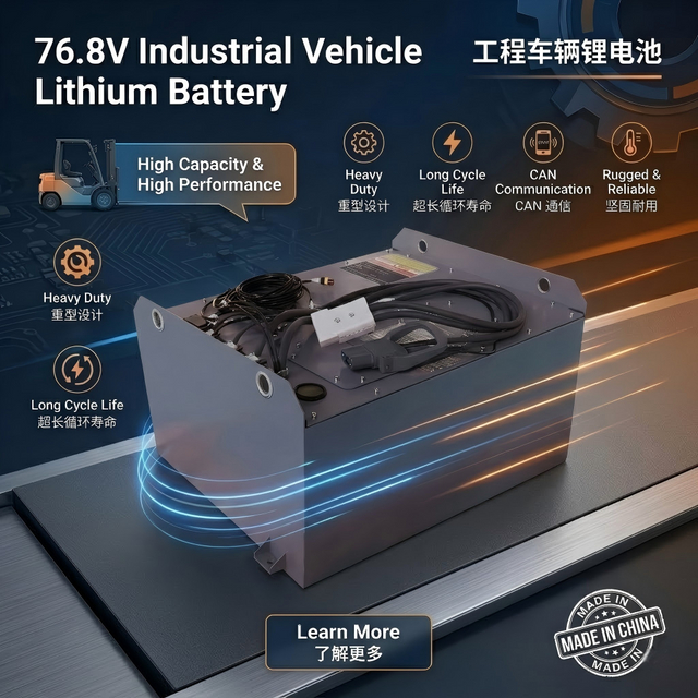 Bộ pin xe nâng LiFePO4 76.8V 80V dùng để xử lý vật liệu công nghiệp - QH